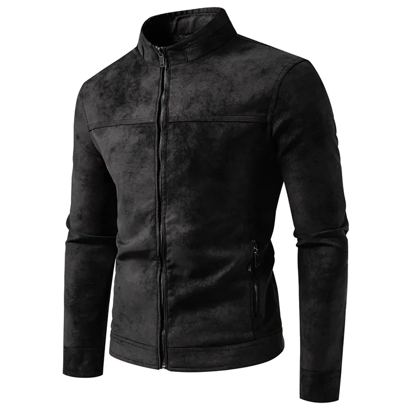 Black Leather Trench Coat Men's Brown Leather Jacket Man Faux Leather Biker Jacket Mens Men's Suede Jacket Vintage Man Jacket