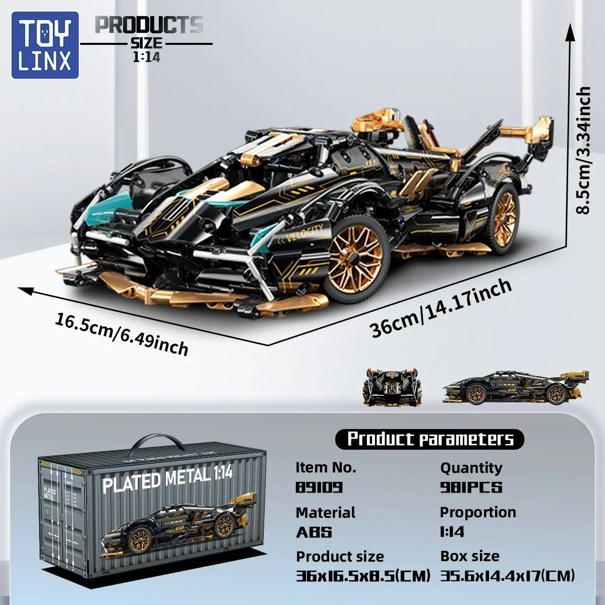 ToylinX 1:14 Building Block Toy ABS Technic Material Bloques de Construcci Juguetes DIY bricks Gift for Adults image 4