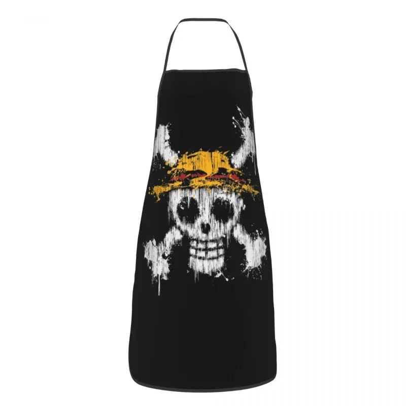 One Piece Apron Unisex Anime Straw Hat Pirates Cuisine Cooking Baking Household Cleaning Tablier Adult Children Garden Bibs Gift