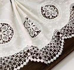 Embroidered Lace Fabric for Wedding Dress, Embroidered Cloth, Soft and Comfortable, Off-White, RS3053