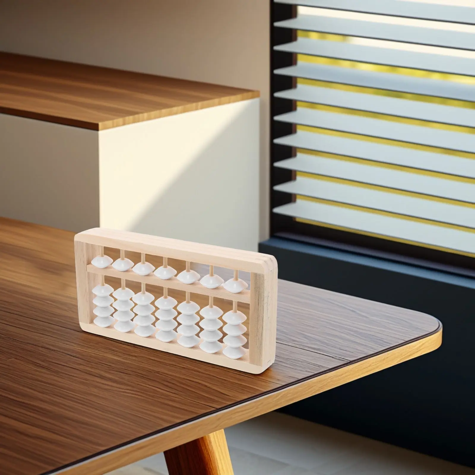 Wooden Abacus Mini Toy Small Kids Photo Prop Educational Tool Math nament Christmas Tree Birthday Grab Bead Montessori