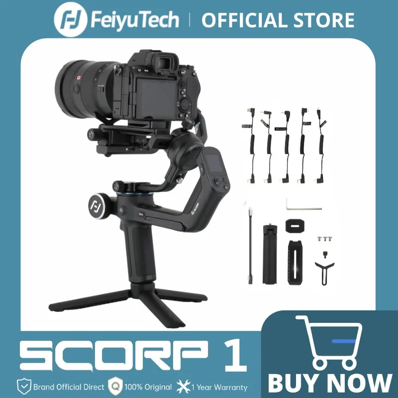 FeiyuTech SCORP-1: المُثبت اليدوي ثلاثي المحاور المثالي لتصوير الفيديو الاحترافي مع شاشة عرض