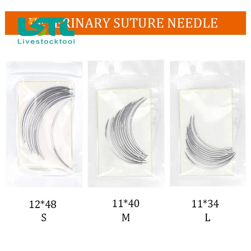 10 Pcs Veterinary Suture Needle Surgical Needle Pig Cattle Sheep Poultry Beast Medical Tool Veterinary Equipment Livestock Tools