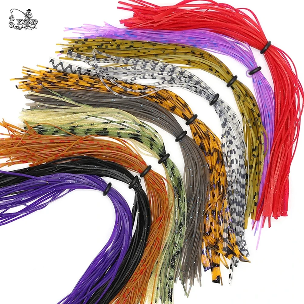 

Fishing Accessories Silicone Skirts for Fly Tying Material, Rubber Skirts, Threads, Jig, Spinnerbati Lures, Spoon, 10 Colors