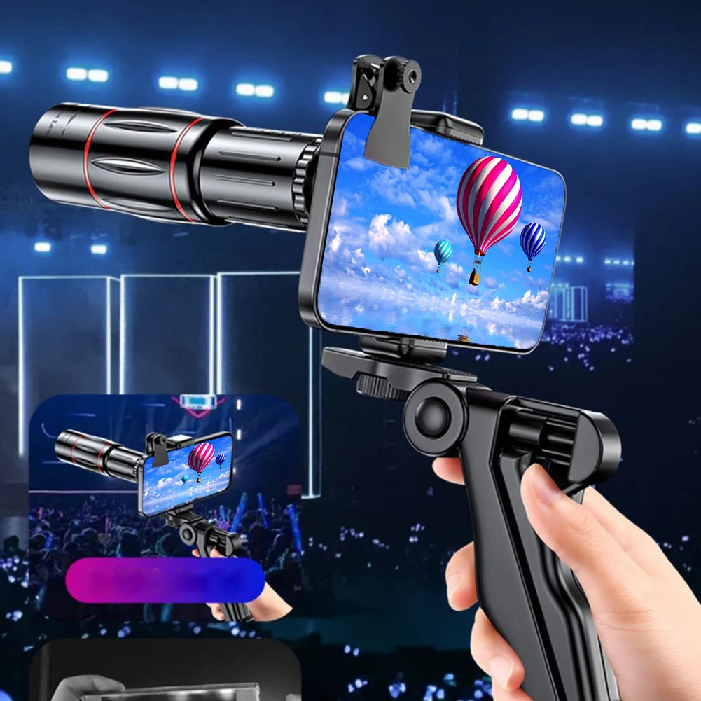 18/28/36X HD Mobile Phone Camera Lens Clip-On Zoom Phone Camera Telephoto Lens Optical Telescope Lens for Camping Hunting Sports