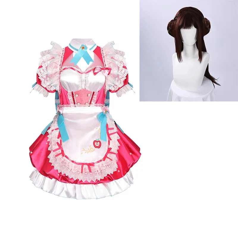 

Hutao Anime Game Naraka: Bladepoint Maid Lolita Dress Wig Women Cosplay Dresse Halloween Party Costume For Womana;2,c'4,h.