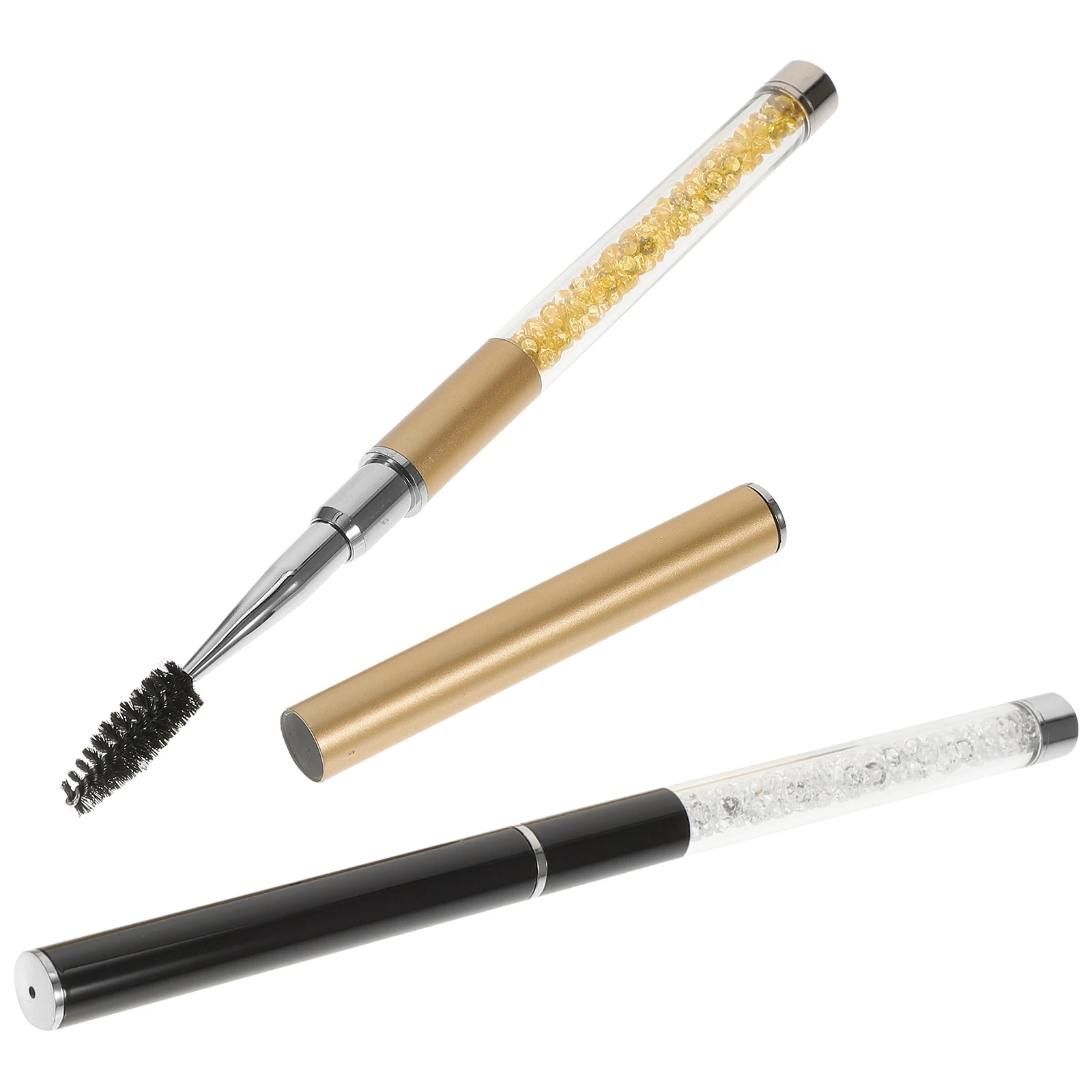 

2pcs Spoolie Wand Fiberglass Mascara Wand Brow Comb Lightweight Portable Makeup Tool Natural Tidy Lashes Eyelash Extensions