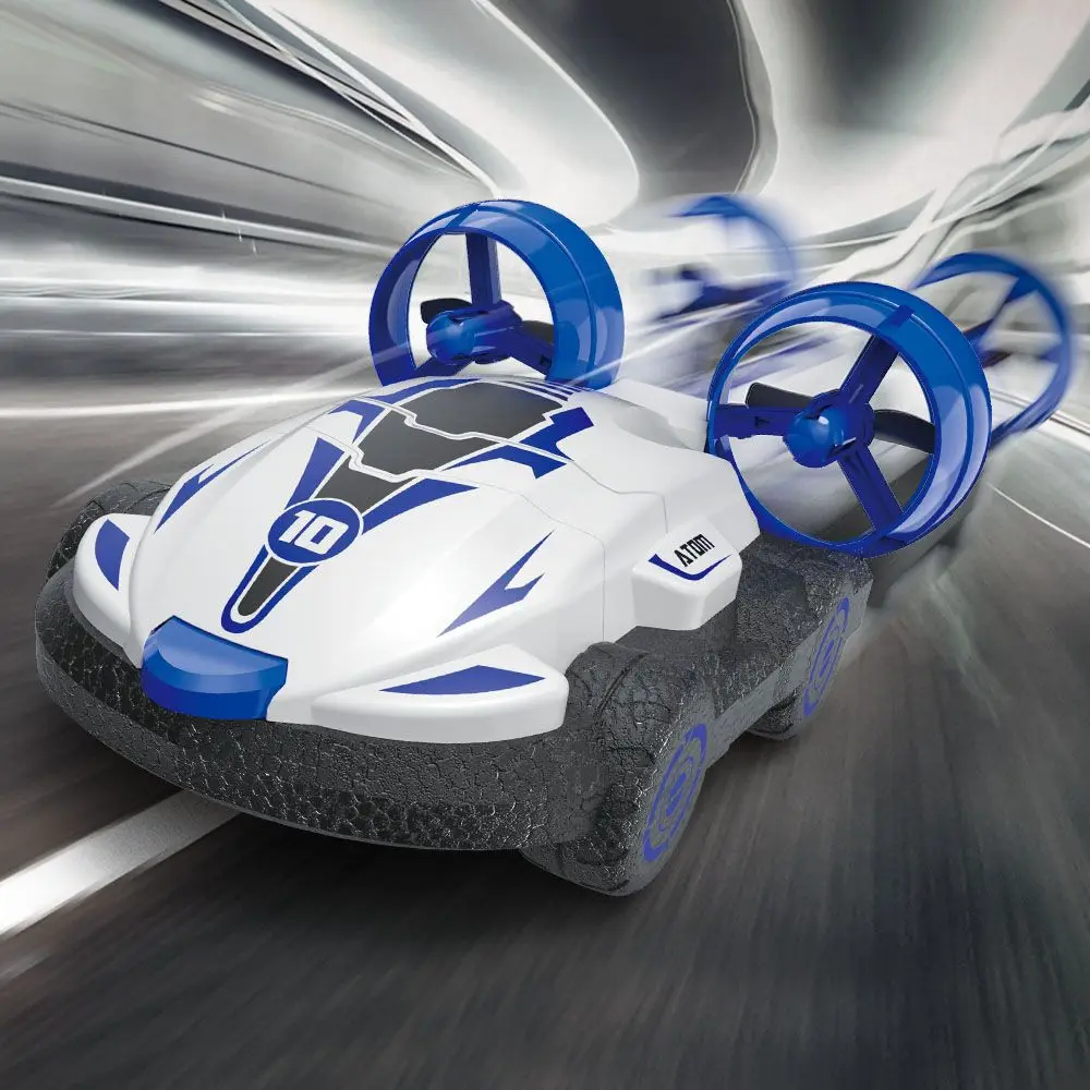 2-in-1 水陸両用 RC ホバークラフトボート 高速ドリフトカー 充電式リモコン車両 子供用 屋外 水陸両用おもちゃ