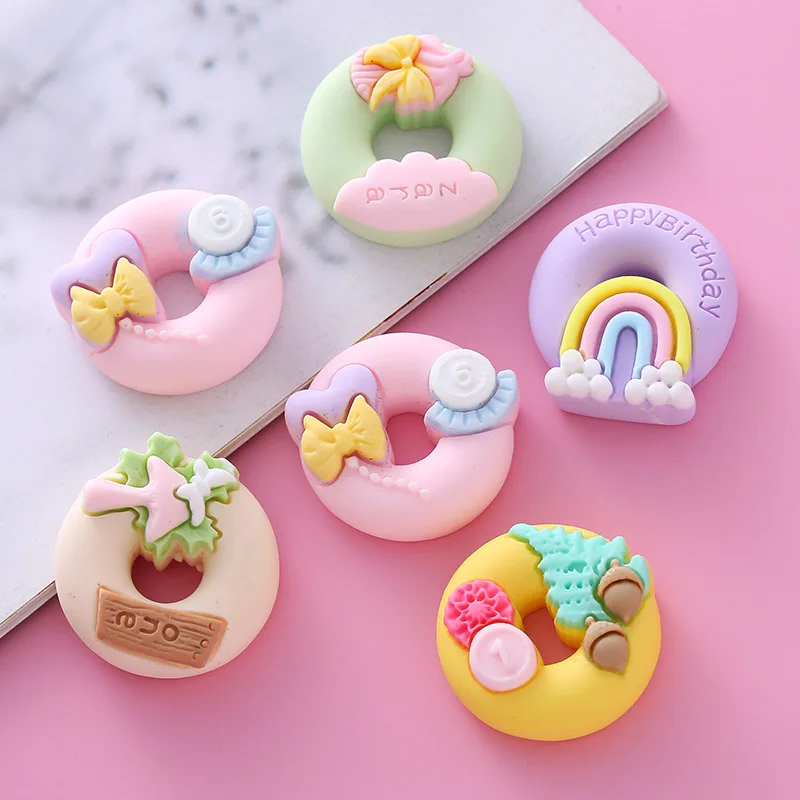 6/8/10 stücke Mini süße Süßigkeiten Donut Puppe Essen so tun, als spielen Puppenhaus Zubehör Miniatur Home Craft Dekor Kuchen Kinder Küche Spielzeug – Detail 11