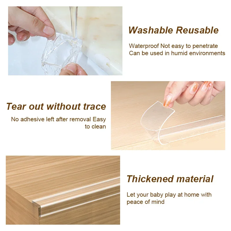 Single sided nano tape waterproof and mildew proof transparent acrylic tape washable and reusable kitchen and bathroom supplies