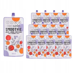 Owolovo Smoothie jabłkowe z jagodą i brzoskwinią 250 ml x 13 sztuk