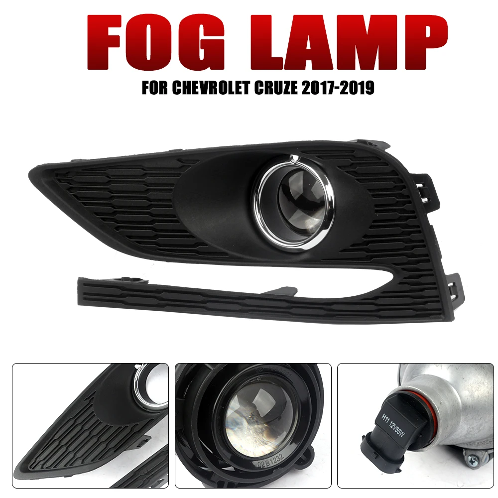 Front Bumper Fog Lamp Upgrade Kit FOR Chevrolet Cruze 2017/2018/2019 Version Additional Foglight Set