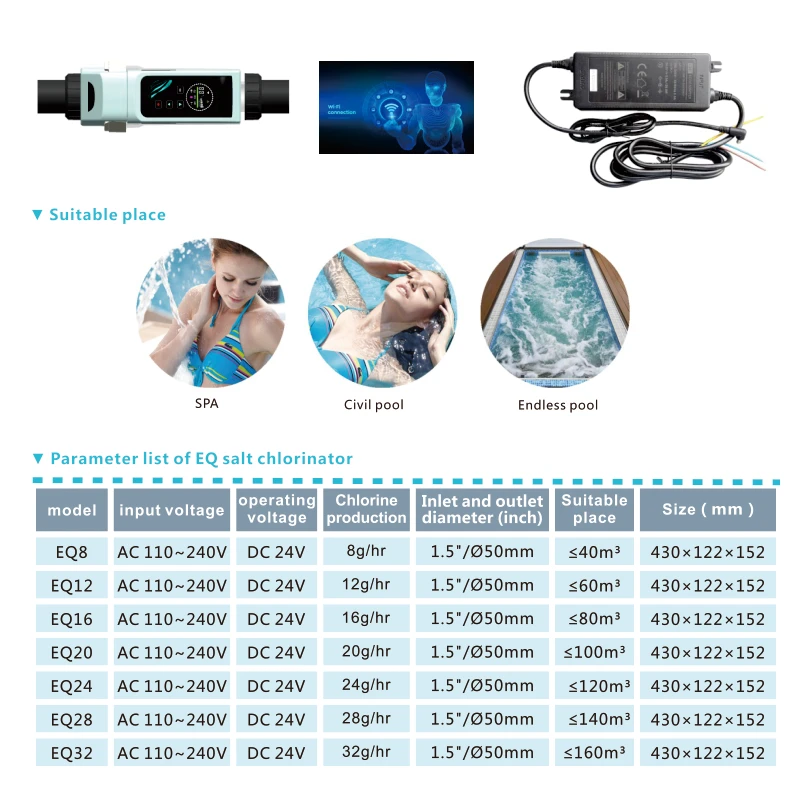 4-32g WiFi Function Smart Swimming Pool Salt Water Chlorinator App-Controlled Salt Chlorine Generator Pool Tools & view 6