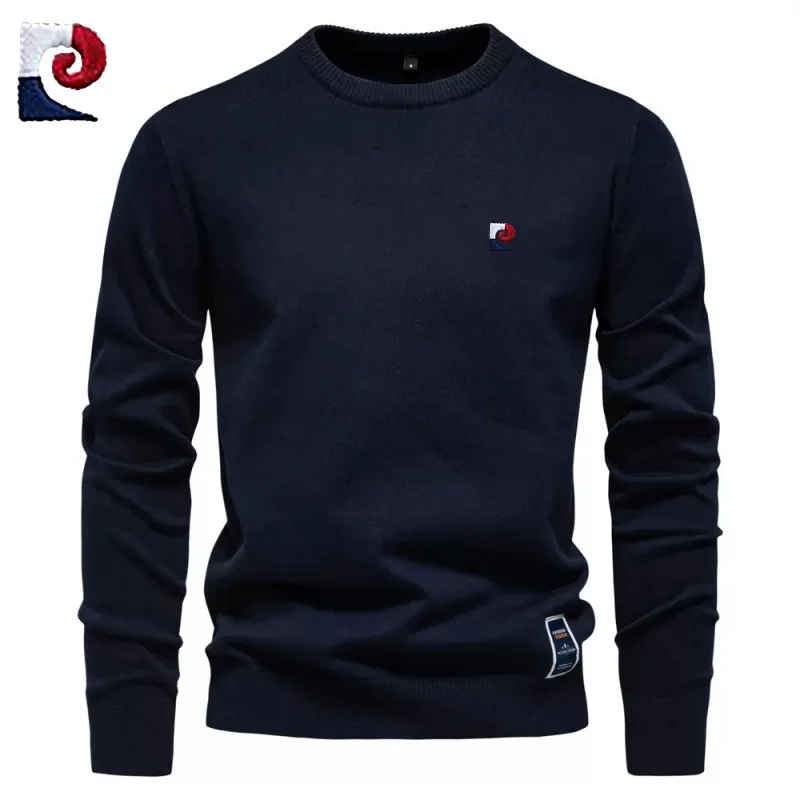 New men's high-quality long sleeved knitted sweater pullover for autumn and winter fashion, casual, warm and versatile top