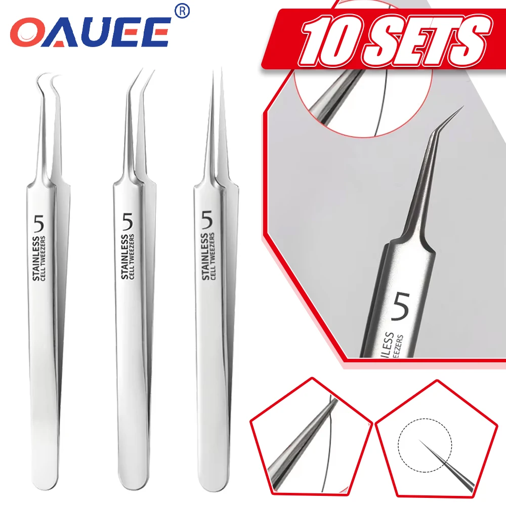 

Anti-Static Tweezers German Straight Precision Maintenance Industrial Repair Home Working Eyebrow DIY Tweezer Tools Set