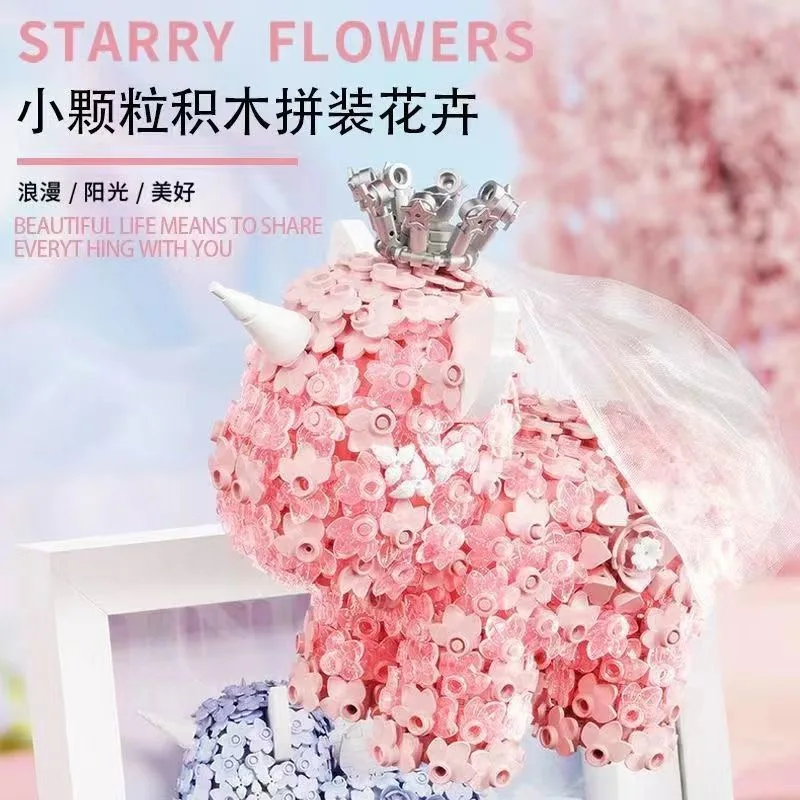 

Конструктор Wonder Moon Original Flower Unicorn: Сборная модель цветка-единорога, украшение для рабочего стола, коллекционная игрушка, подарок для любимого человека