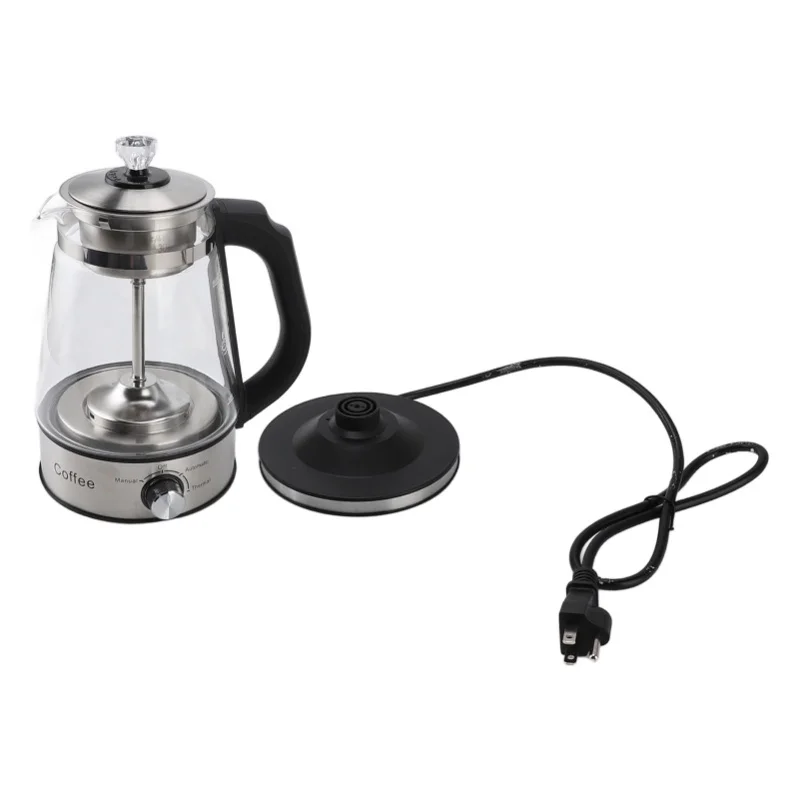 

Electric Glass Tea Kettle with Removable Infuser 4 Gear Keep Warm Feature Automatic Coffee Maker Pot for Tea