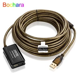 Bochara USB 2.0 허브 익스텐션 케이블, 수-암 포일, 브레이드 차폐 내장 IC 칩셋, 이중 차폐, 4 포트, 5M, 10M