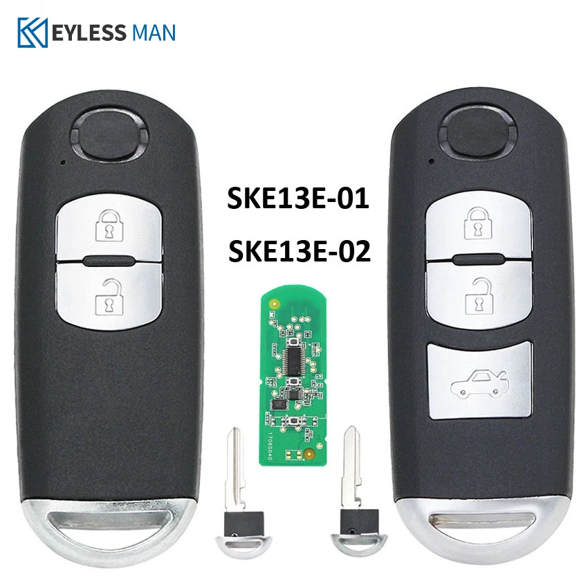 

2/3 Button Smart Remote Car Key Fob For Mazda 3 6 CX-4 CX-5 CX-3 Axela CX-5 Atenza 433MHz ID49 Chip 49 Chip SKE13E-01 SKE13E-02