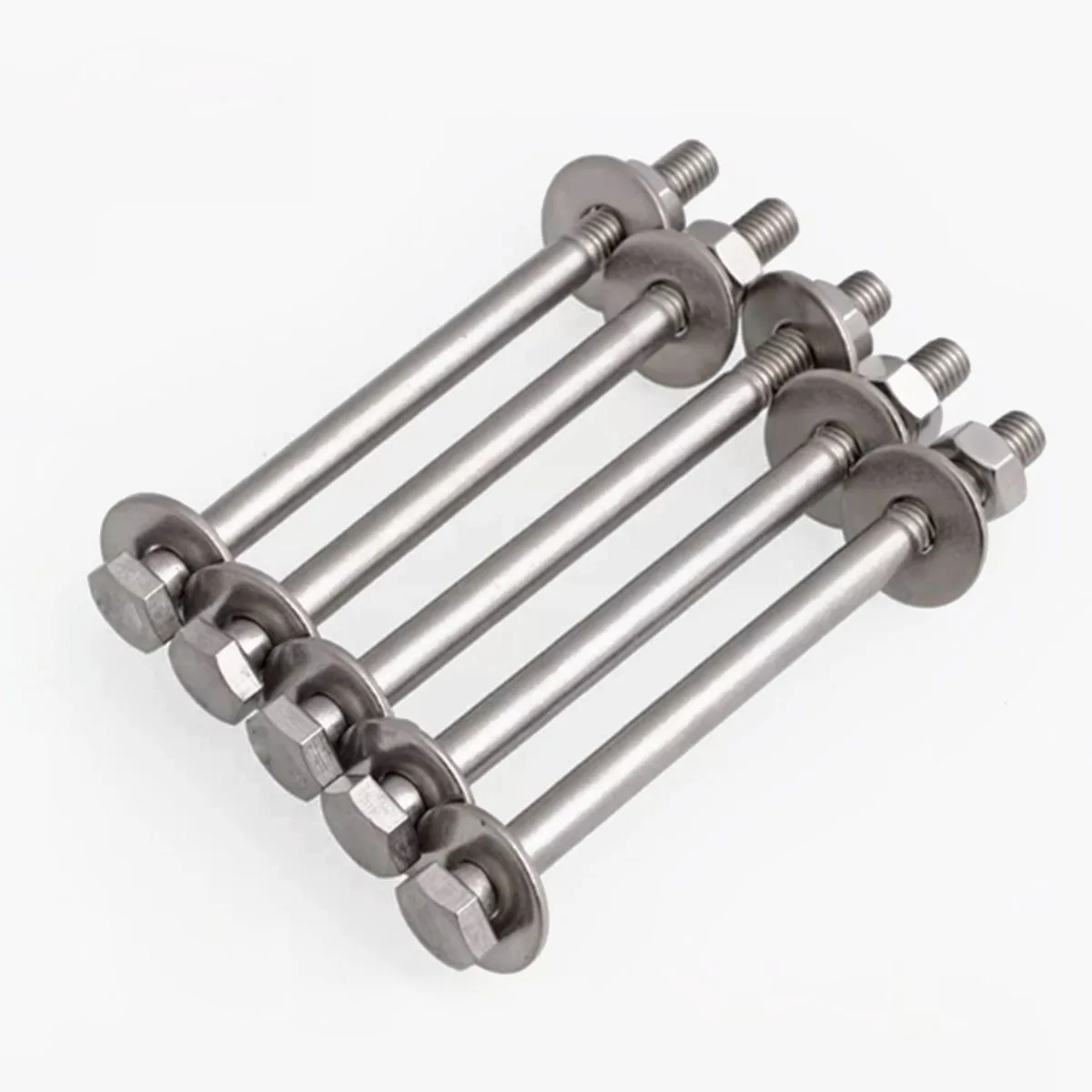 304 Stainless Steel Outer Hex Half‑Tooth Bolt Nut Washer Set M10 M12 Extended Mechanical Fastener Hardware Accessories