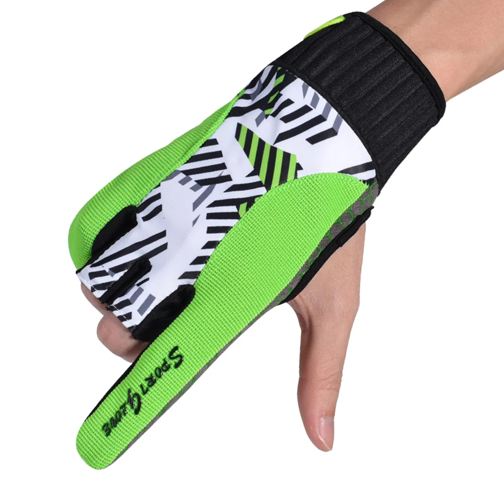 

1 Pair of Silicone Bowling Gloves Professional Anti-slip Elastic Breathable Sports Gloves - Size L (Green)