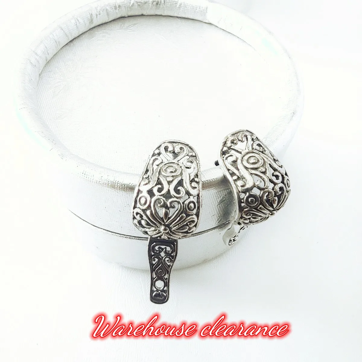 

KJJEAXCMY Brand Boutique Jewelry 925 Sterling Silver Hollow Out Women's Exaggerated Ear Buckle Girls' Ancient Craftsmanship