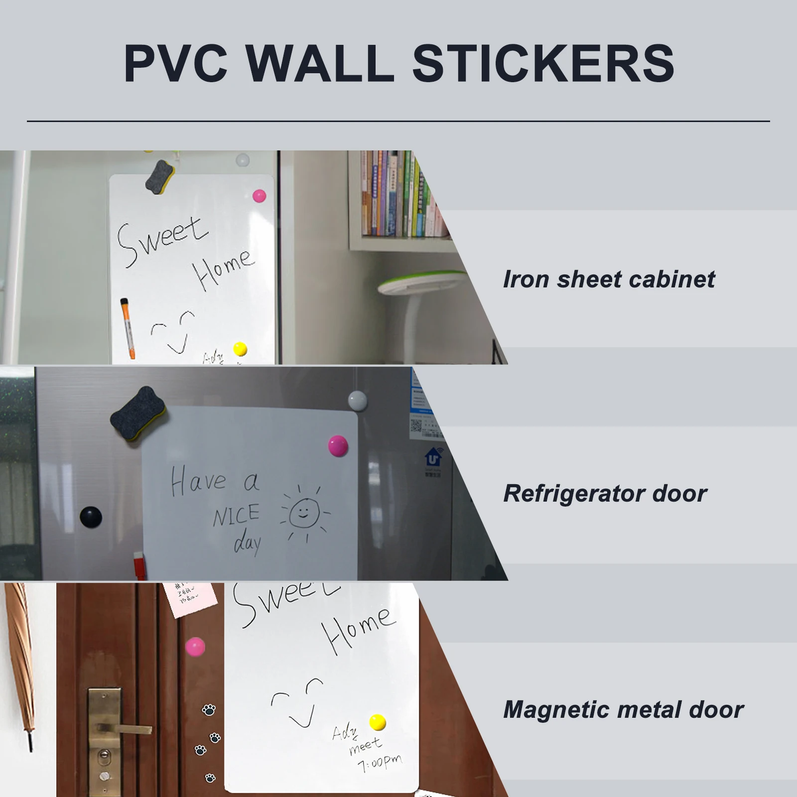 

1Pcs Peel and Stick Magnetic Notepad Reusable Dry Erase Labels for Fridge Metal Cabinet Office Home Supplies Dry Erase Stickers