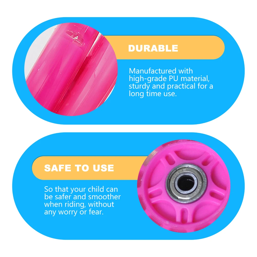 

2pcs Luminous Training Wheels for Kids Bike Mute Balance Child PU Material Slips Proof Noise Free Sturdy Bicycle Wheel