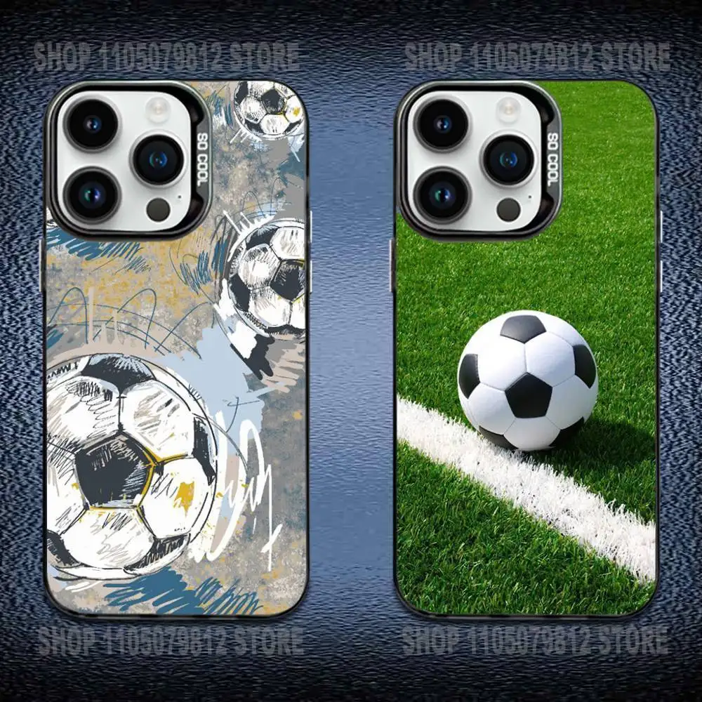 

Football Sport Phone Case For iPhone 16,15,14,13,12,11,Mini,Pro,E,MAX Black Candy Matte Shockproof Cover