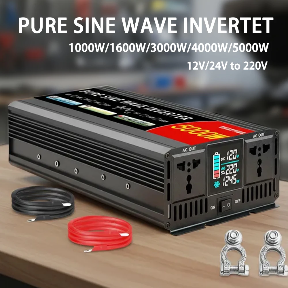 VILASTING Pure Sine Wave Inverter 12V/24V 220V 1000W 1600W 3000W 4000W 5000W  DC To AC Power Converter Car Solar Inverter