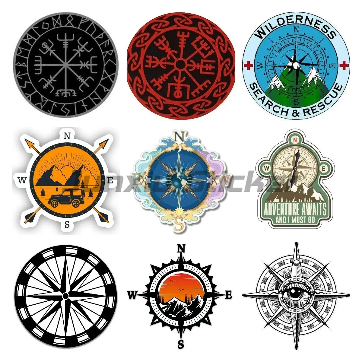 

Funny Nautical Theme Compass Car Stickers Decorate Cars, Rooms, Wardrobes, Desks,Computer Bicycle Decal