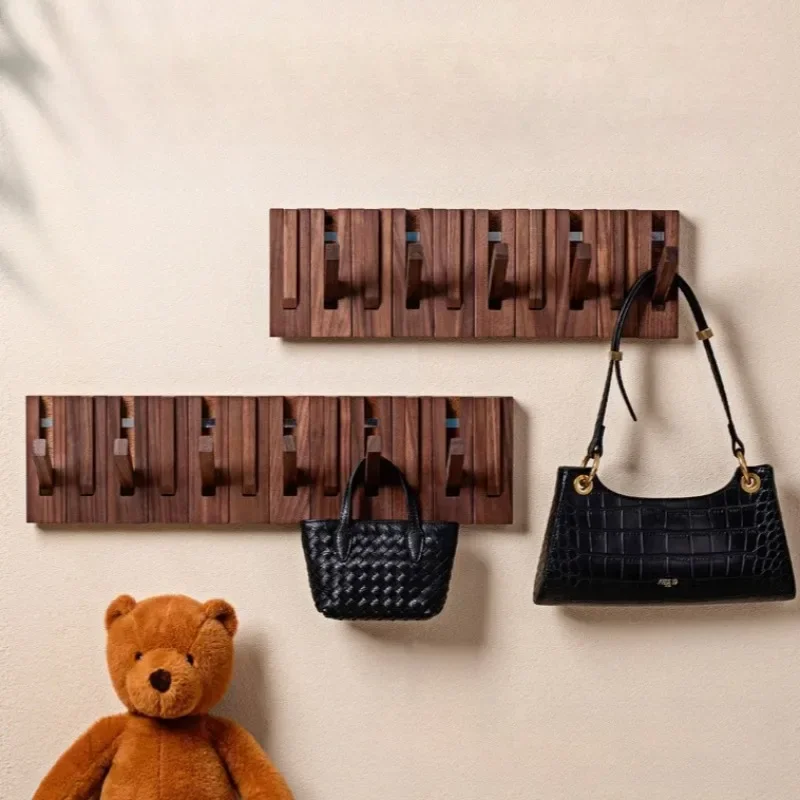 New Wooden Clothing Hat Hangers Wall Hanger Caps Holder Key Holder Hook Hang Easy Wall Non Perforated Hanger Bedroom Furnit