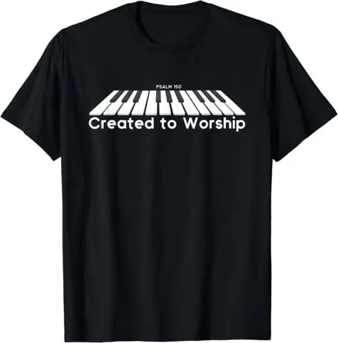 NEW LIMITED Created To Worship Piano Christian T-Shirt