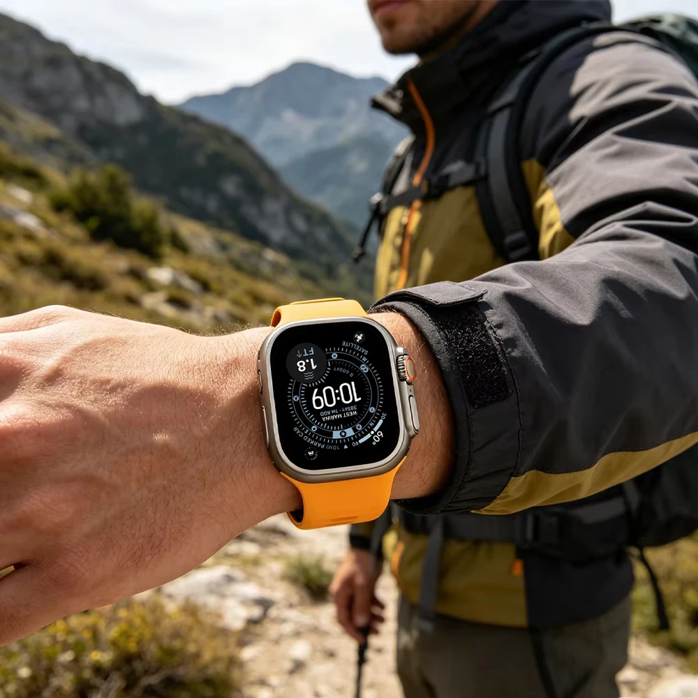 Für Apple Watch Ultra 2/3 Armband 49mm 46mm 45mm 44mm 42mm Trail Sport Silikon-Armband Correa Strap Series 11/10/9/8/7/SE 3 Gürtel – Detail 14
