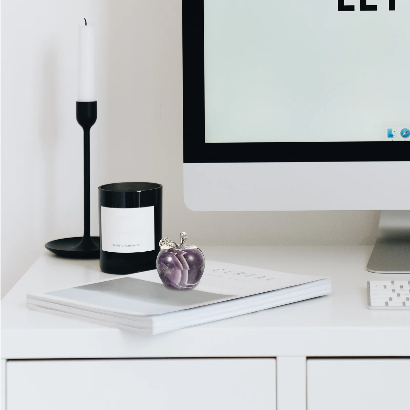 

Desktop Crystal Apple Decoration Elegant Home Ornament for Coffee Table Fireplace Shelf Holiday Party Wedding Christmas