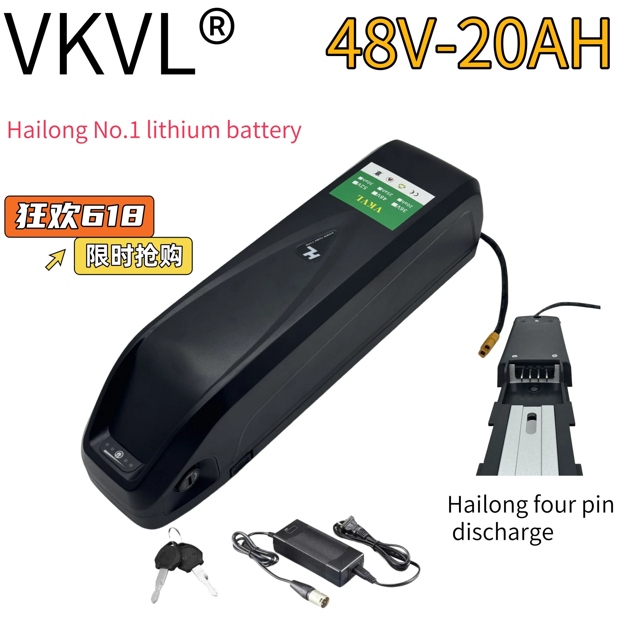 

Air fast transportation，New Full Capacity Power，18650 Hailong Battery，48V20AH Lithium Battery Pack，Suitable for 250-3000W