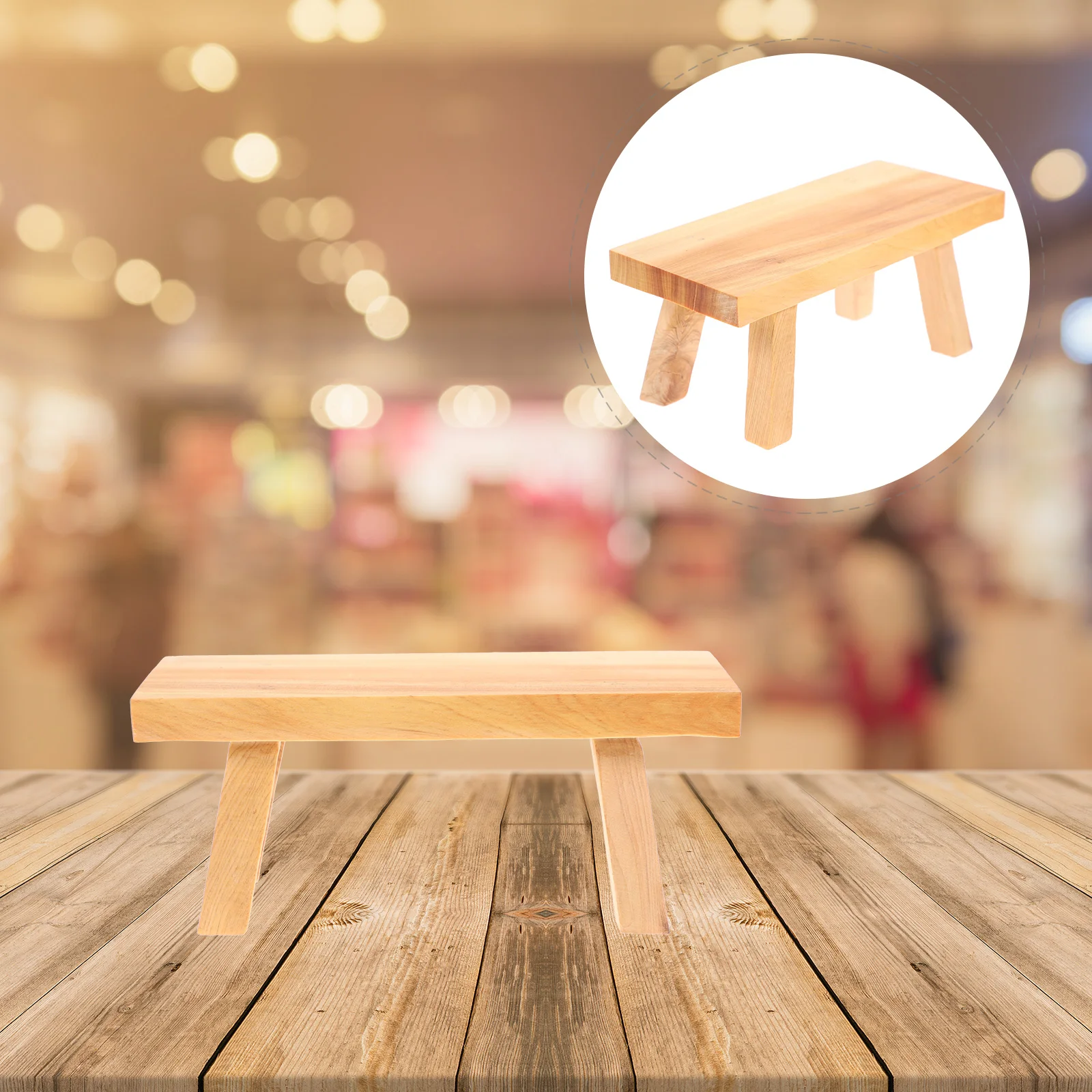 

CliffWooden Stool Decor Creative Small Bench Desktop nament Art Craft Statue Display Base Home Family Adornment Piece