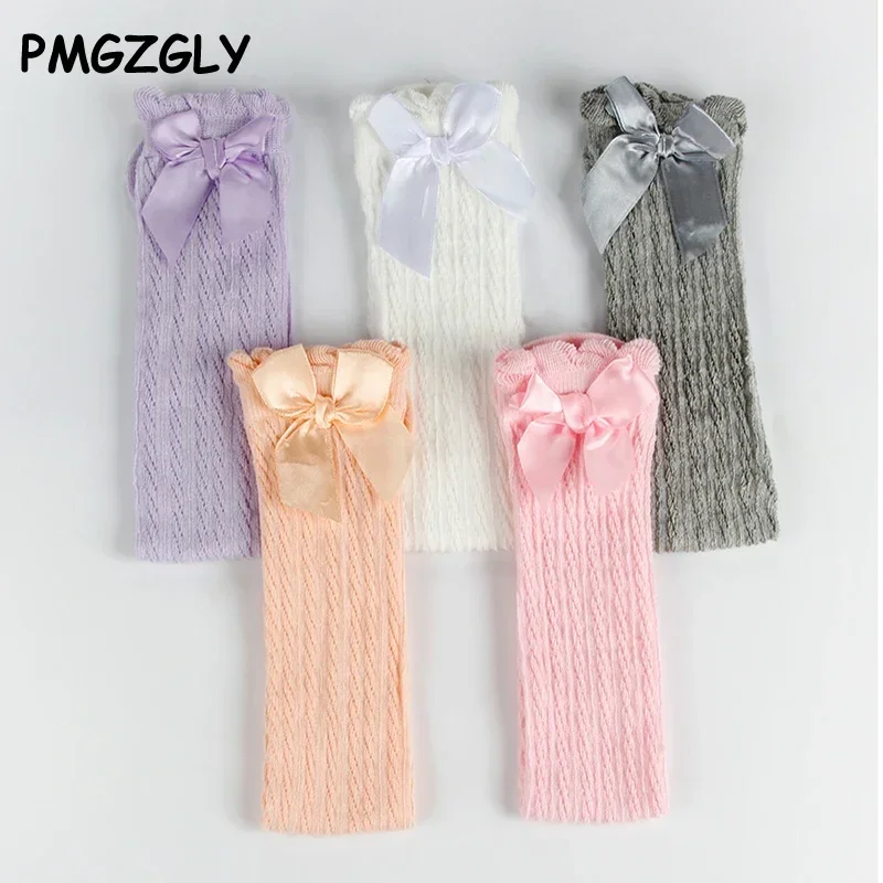 العلامة التجارية طفل الفتيات Sockings الركبة عالية الطفل الجوارب أنبوب طويل الاطفال تدفئة الساق فتاة الجوارب القوس الجوارب الربيع والصيف والخريف والشتاء