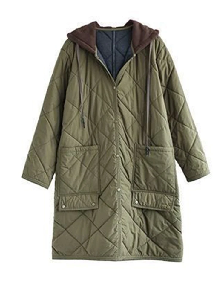 Imagem -05 - Cabolsas de Parka Casual Acolchoados com Peito Único Parkas Grossas Longas Cabolsas Largos Neve Ultraleve Inverno Coreano