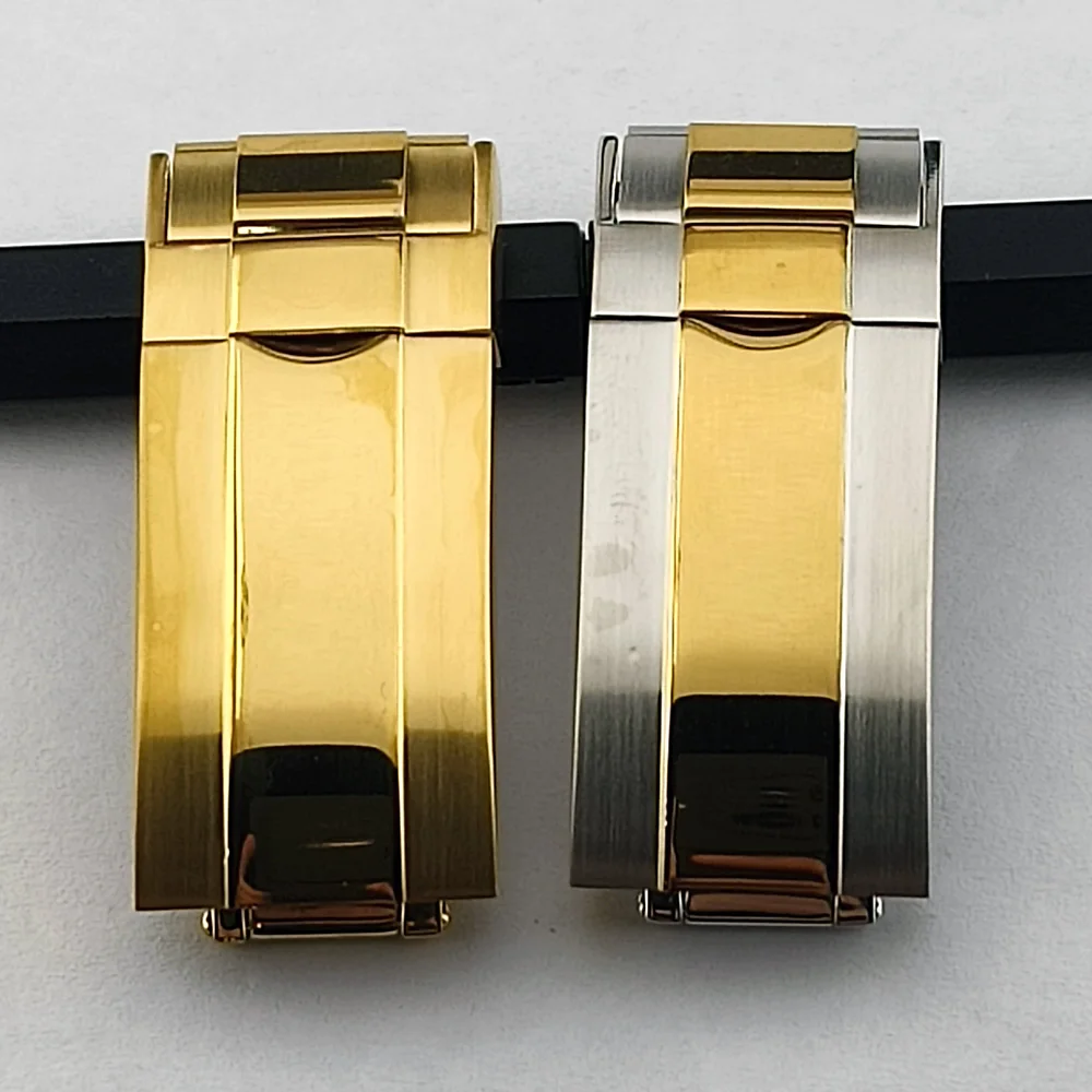 Stainless Steel Buckle Watch Push Button Fold Deployment Clasp Strap Buckle Customize your Watch Buckle for NH35 NH36 Watch Dial