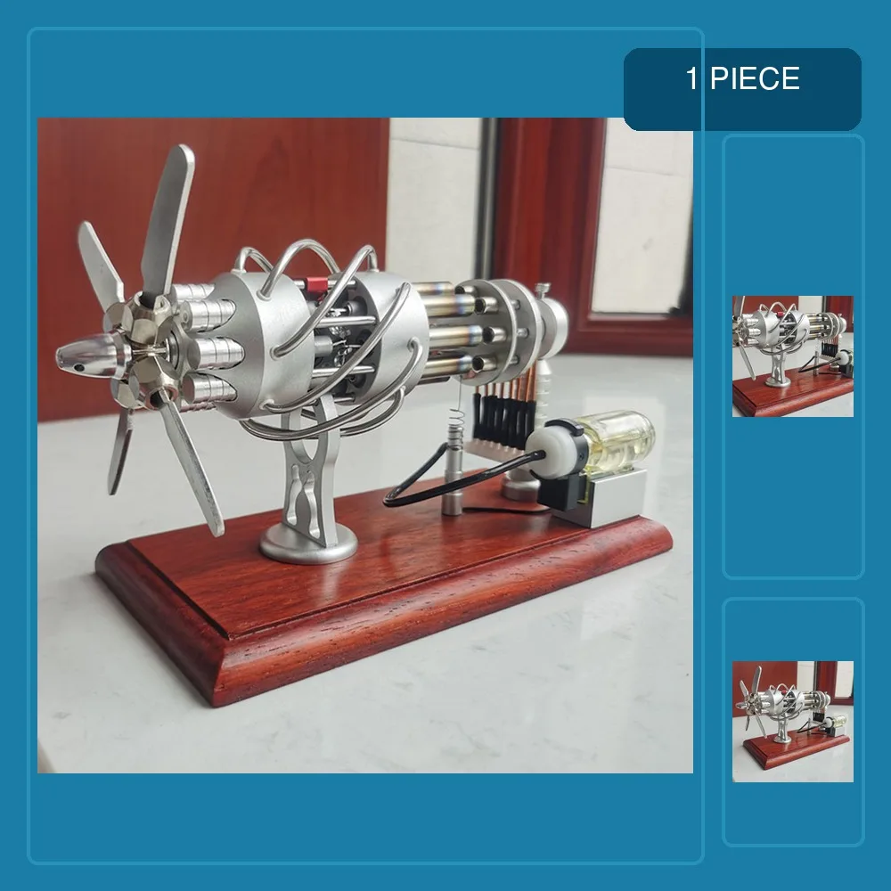 16 Cylinder Stirling Engine Model Swash Plate Glass Hot Cylinder Engine Model Kit Engine Physics Puzzle Science Gift Toy