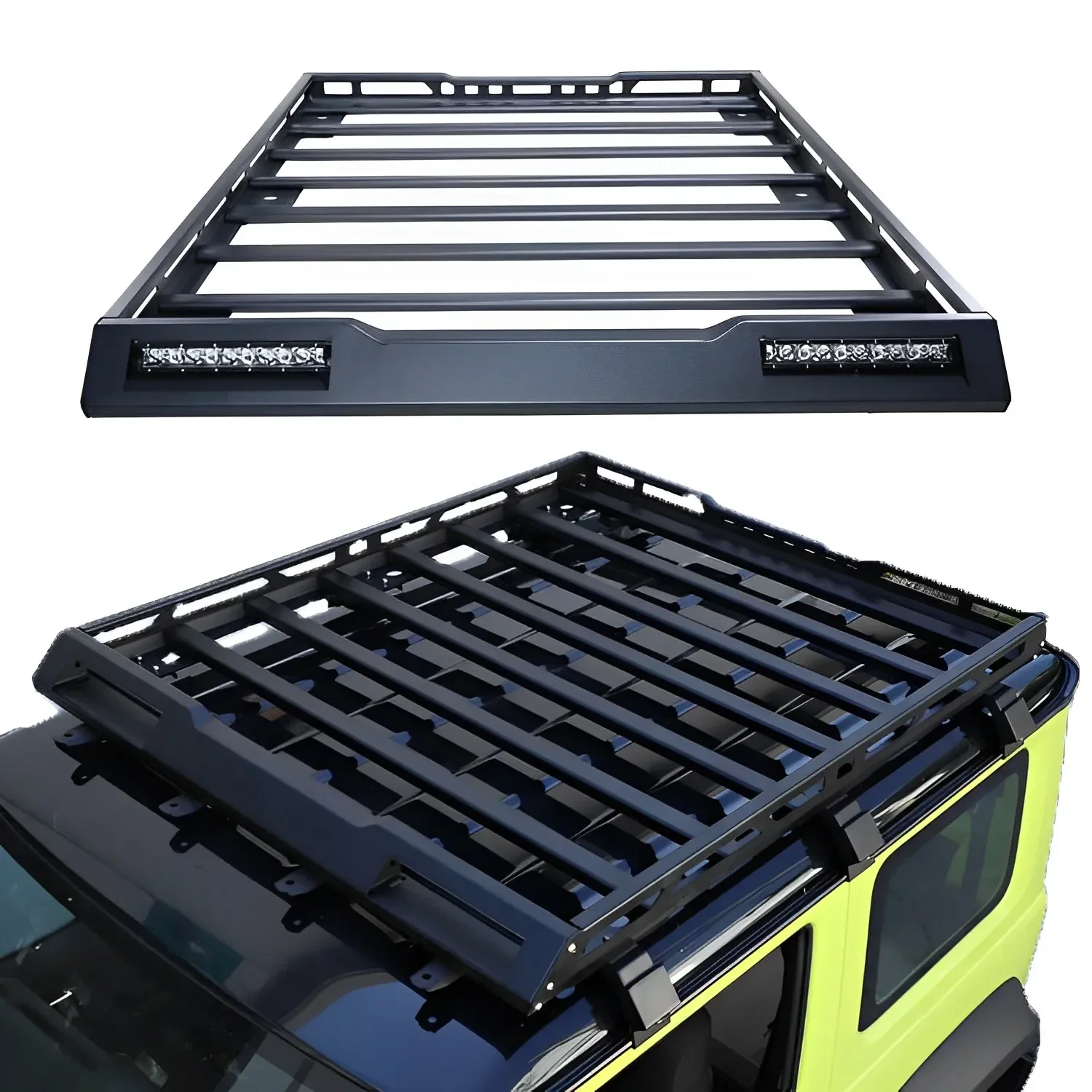 

New Wind Cargo Roof Rack for Car Alloy Roof For Suzuki Jimny 2019-2021 Luggage Rack Basket Metal Carrier Box with LED Light Kit