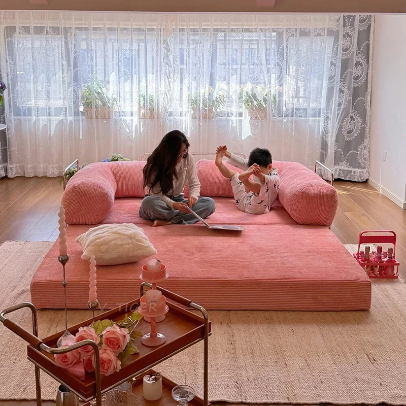 أرائك غرفة المعيشة بتصميم إيطالي، أرائك سرير من القماش قابلة للتحويل 2025، أريكة مضغوطة، أثاث فاخر على الأرض من Woonkamerbanken #3