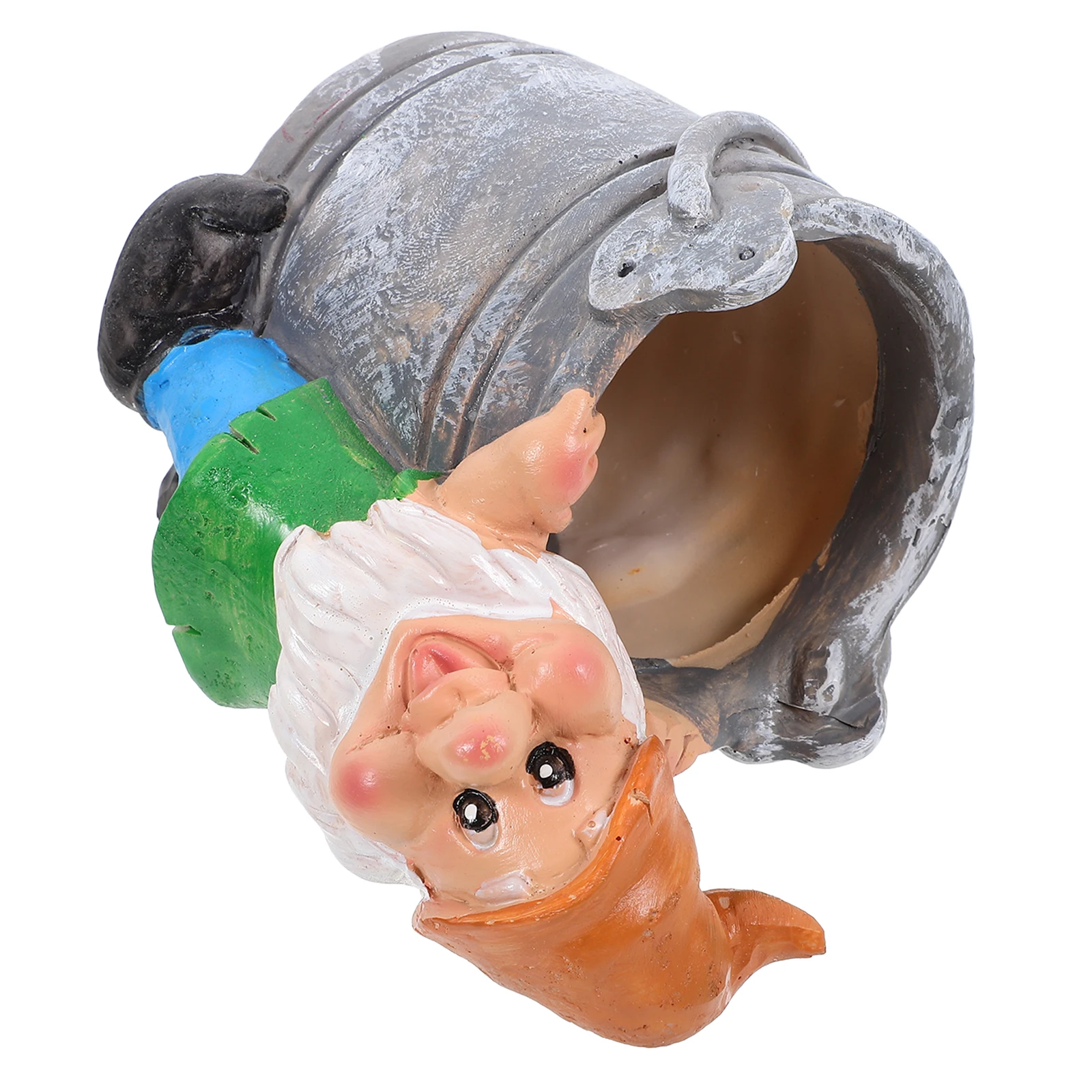 

Забавный садовый гном, кашпо, цветок из смолы для домашнего декора двора, милый сочный контейнер, новинка, горшок кактуса, уличный гномы, пейзаж