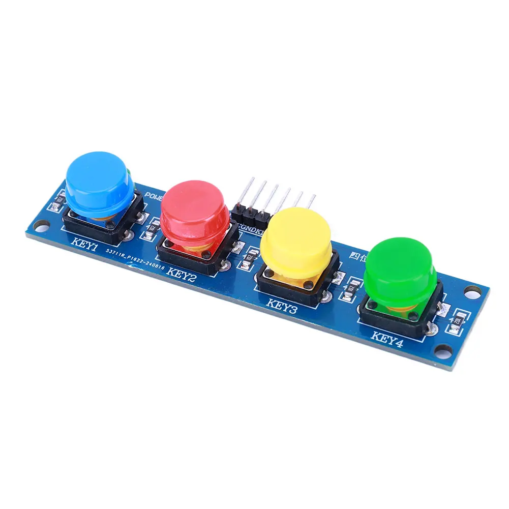 Module de clavier à 4 boutons indépendants avec chapeau et indicateur LED, sortie de haut niveau pour Arduino ou Raspberry Pi