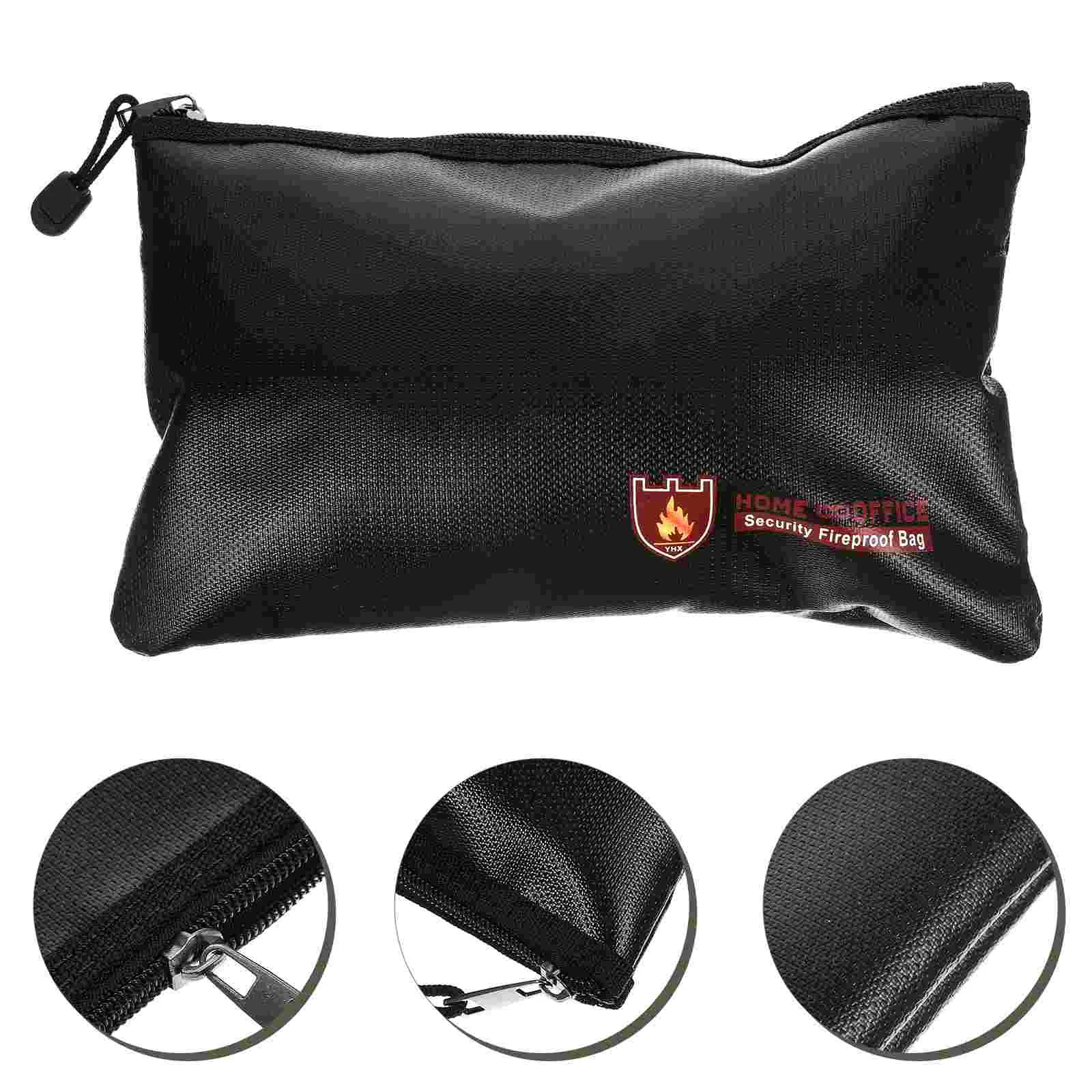 Fireproof File Bag Portable Zipper Document Stand Small Safe Pouch Money Holder Storage