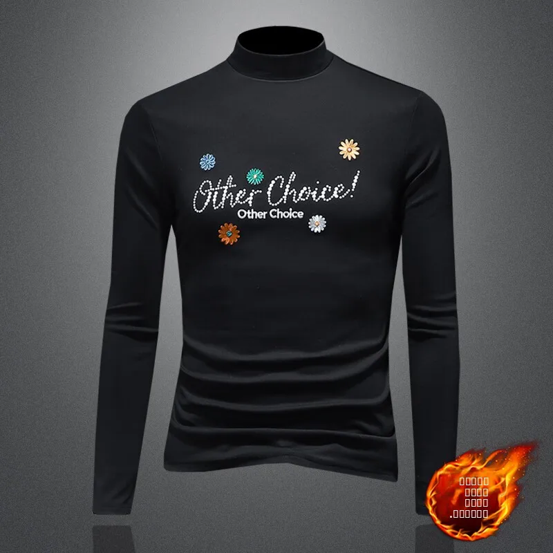 

Мужская толстовка Thiened Fce 2025: Зимняя, с высоким воротником, двусторонний велюр, приталенный крой, модный бренд, удобная, дышащая