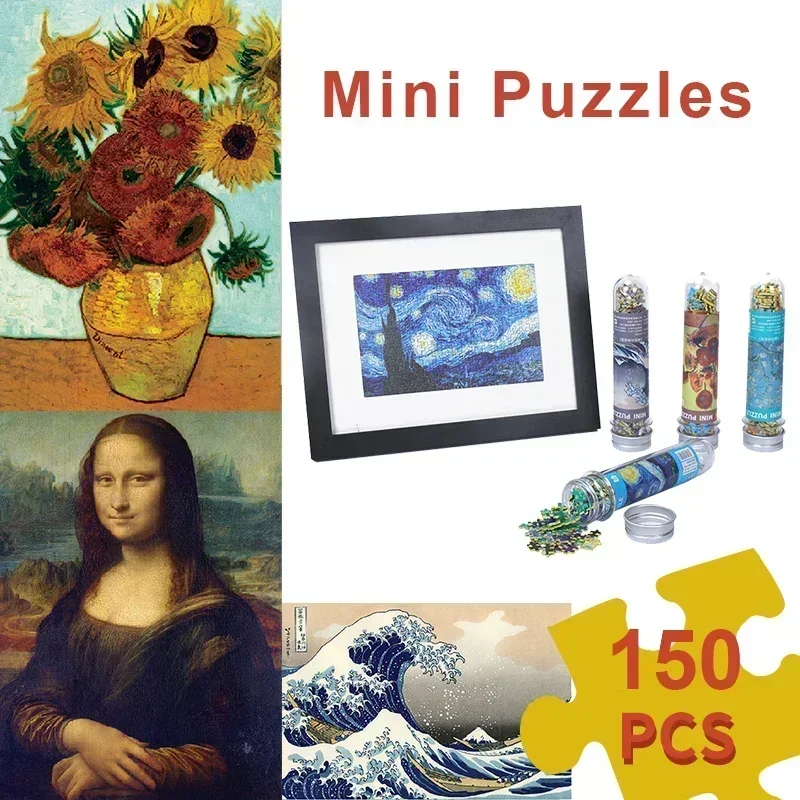 150 Pieces Mini Test Tube Puzzle Oil Painting Jigsaw Decompress Educational Toy for Adult Children Creative Puzzle Game Gift