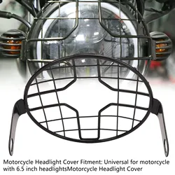 Motorcycle Headlight Guard Grill Headlight Mesh Grill Cover Universal for Motorbike with 6.5 Inch Headlights Cross Section