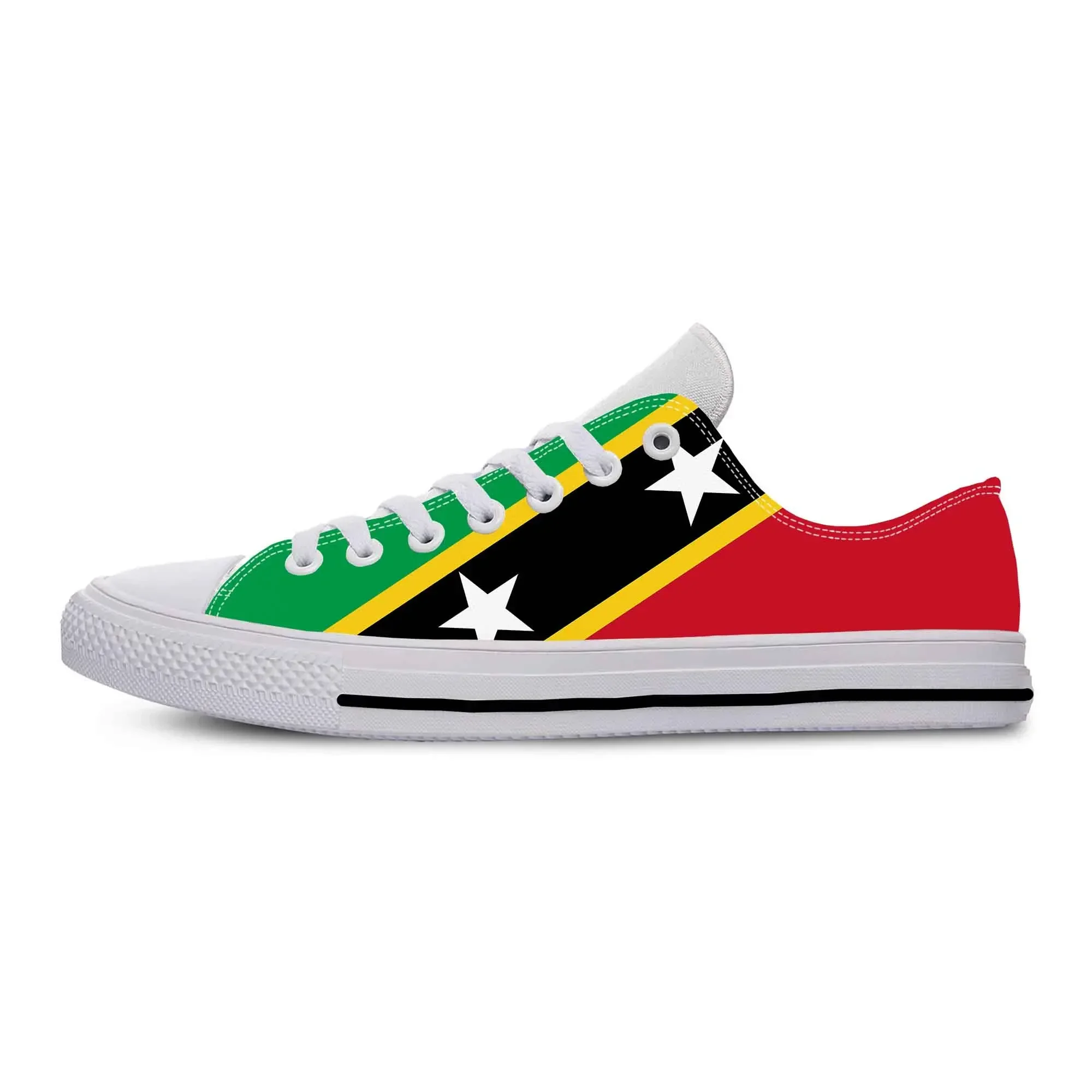 Saint Kitts and Nevis Flag Patriotic Pride Fashion Casual Cloth Shoes Low Top Comfortable Breathable 3D Print Men Women Sneakers